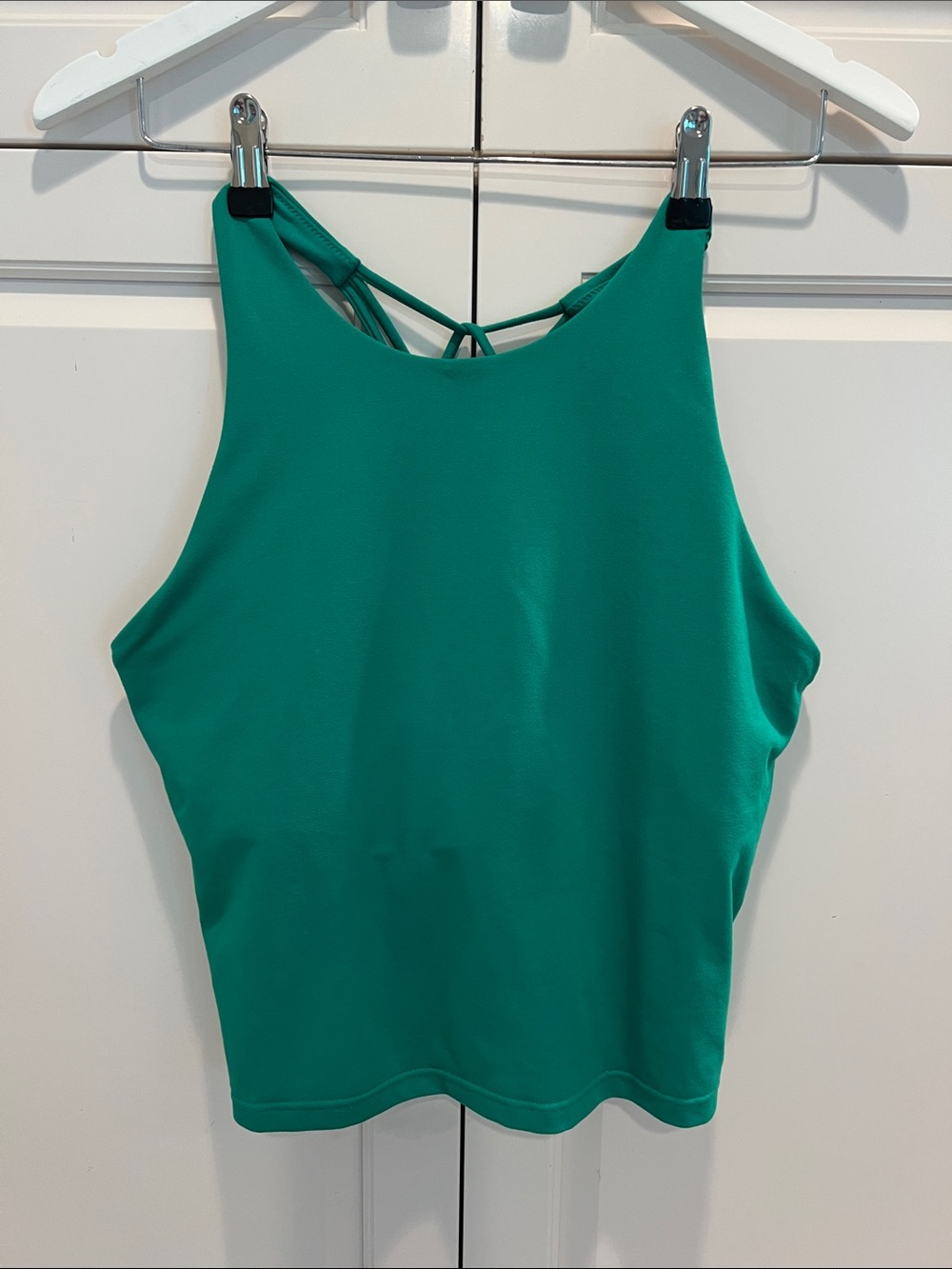 Fabletics Green High-Neck Strappy Tank Kelley green size Large
